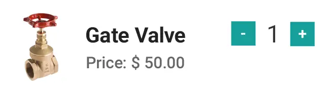 Картка товару Gate Valve з вартістю